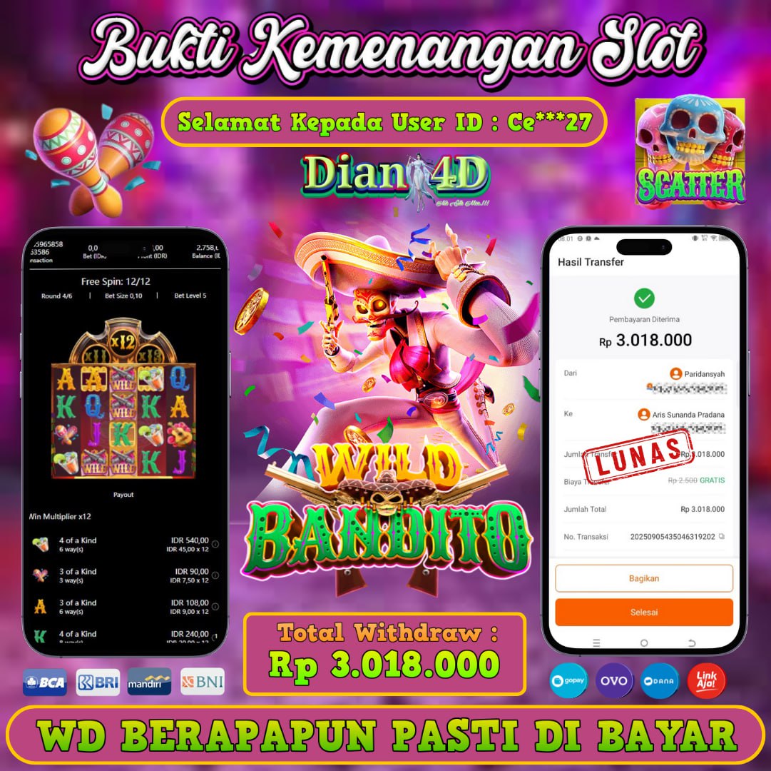Selamat Kepada User Id : Ah****31 Menang Di Dian4D
