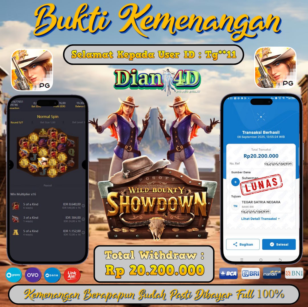 Dian4D | Member Menang Di Game Showdown 20.JT